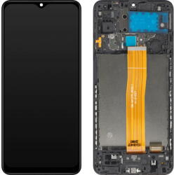 MP Piese si componente Display cu Touchscreen MP compatibil cu Samsung Galaxy M12 M127, cu Rama, Negru (dis/mp/sgm127/cu/ne) - pcone