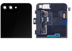 Samsung F731 Galaxy Z Flip5 felső akkufedél (hátlap) kamera lencsével és kis lcd kijelzővel, fekete (gyári)