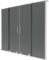Mexen Velar L Duo, 2 szárnyas eltolható kádparaván 170 x 150 cm, 8mm szürke üveg, csiszolt acél, 896-170-003-42-97 (896-170-003-42-97)