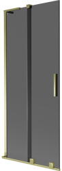 Mexen Velar L, 2 szárnyas eltolható kádparaván 85 x 150 cm, 8mm szürke üveg, arany fényes, 896-085-003-41-50 (896-085-003-41-50)