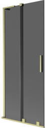 Mexen Velar L, 2 szárnyas eltolható kádparaván 85 x 150 cm, 8mm szürke üveg, arany matt, 896-085-003-41-55 (896-085-003-41-55)