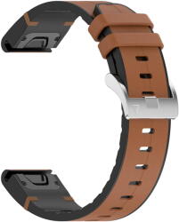 Techsuit Curea pentru Garmin Fenix 3/3 HR/5X/5X Plus/6X/6X Pro/7X/7X Pro Solar - Techsuit Watchband QuickFit 26mm (W071) - Brown (KF2344047) - pcone