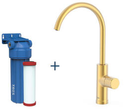 TRES Tres SINGLE-SOURCE csaptelep szűrt vízhez MATT ARANY + víztisztító filter (23050401OM)