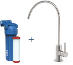 TRES Tres SINGLE-SOURCE csaptelep szűrt vízhez ROZSDAMENTES ACÉL + víztisztító filter (23050402)