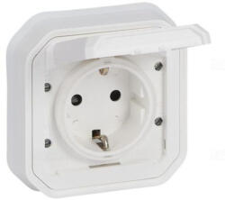 Legrand Plexo 55 süllyesztett 2P+F csatlakozóaljzat csapófedéllel, összeszerelt, csavaros vezetékbekötéssel, fehér 069869L Legrand (069869L)