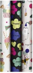  Stewo tekercses csomagolópapír (70x150 cm) Happy Birthday Kids, 3 féle minta (5) (2528161999)