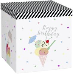  Stewo ajándékdoboz (23x24x23 cm) fagyis, fekete-fehér csíkos, Gelato (5) (2551520360)
