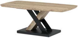 Artium Exluzív Dohányzóasztal 120x60 cm, MDF lap, 3D dekor tölgy san remo, fém lábak, fekete lakk (CT-W1570_SRE)