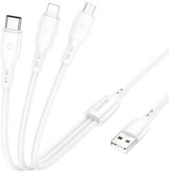 BOROFONE Bx71 3in1 Lightning - Type-c - Micro Usb Kábel 1 Méter Fehér