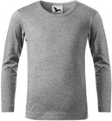 MALFINI Gyerek hosszú ujjú póló Long Sleeve - Sötétszürke melírozott | 158 cm (12 éves) (1211207)