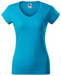 MALFINI Tricou femei Fit V-neck - Turcoaz | 2XL (1624417)