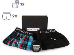 Pietro Filipi Férfi ajándékkészlet 2PACK bő szárú boxeralsók és vazelin az intim részekre Pietro Filipi (3PGZ1) XL