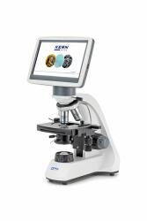 KERN OBT 231 tablet kamerás biológiai mikroszkóp 4x/10x/40x/100x nagyítás, állítható asztal, állítható fényerejű 1 W-os LED alsó megvilágítás, monokuláris (OBT 231)
