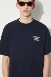 Drôle de Monsieur pamut póló Le T-Shirt Slogan sötétkék, férfi, nyomott mintás, PERM-TS203-CO002-NY - sötétkék XXL