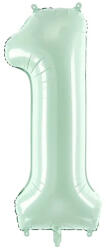 PartyDeco S. r. o 1. szám, világos zöld, fólia lufi, 72 cm