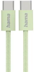 Hama Кабел за зареждане "Fabric", USB-C - USB-C, 1 m, Nylon, зелен (HAMA-201726) - xtreme