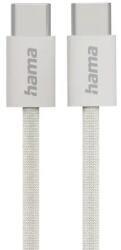 Hama Кабел за зареждане "Fabric", USB-C - USB-C, 1 m, Nylon, сив (HAMA-201728) - xtreme
