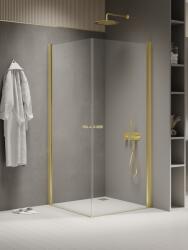 NEW TRENDY New Soleo Light Gold cabină de duș 100x90 cm dreptunghiular auriu luciu/sticlă transparentă K-1883 (K1883)