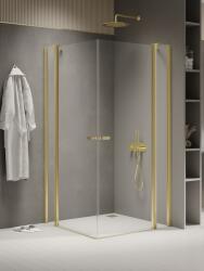 NEW TRENDY New Soleo Light Gold cabină de duș 90x90 cm pătrat auriu luciu/sticlă transparentă K-1885 (K1885)