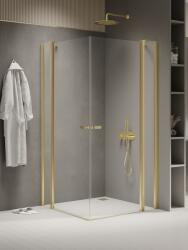 NEW TRENDY New Soleo Light Gold cabină de duș 100x90 cm dreptunghiular auriu luciu/sticlă transparentă K-1886 (K1886)