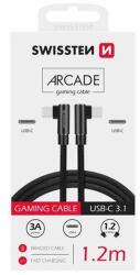 SWISSTEN Textil Adatkábel Arcade Usb-c / Usb-c 1, 2 M Fekete (71528800)