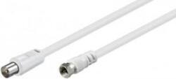 Goobay antenna kábel F csatlakozó/koax csatlakozó 1, 5m fehér (11726) (11726)