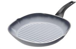 Moneta Tigaie tip grill Moneta, Aluminiu, Antiaderenta, Gri, 28x28 cm