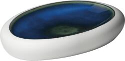 LE COQ PORCELAINE LE COQ Abyssos Tányér, Hossz: 265 mm, Szélesség: 175 mm, fehér, kék, matt