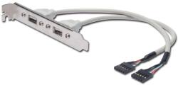 ASSMANN USB Slot Bracket cable, 2x type A-2x5pin IDC (AK-300301-002-E) - pcland