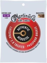 Martin Authentic Lifespan 2.0 92/8 Phosphor Bronze Custom Light 3-Pack Akusztikus gitárhúrok (41Y23MA535TPK3)
