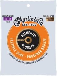 Martin Authentic Flexible Core 92/8 Phosphor Bronze Custom Light 3-Pack Akusztikus gitárhúrok (41Y23MA535FXPK3)