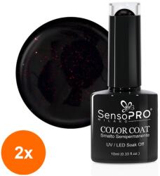 SensoPRO Set 2 x Oja Semipermanenta SensoPRO Milano, 10 ml, 054 Red Stained Abyss