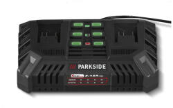 PARKSIDE PARKSIDE® 20V 2 x 4, 5A gyári akkutöltő X20V Team, PDSLG 20 B1, dupla akkumulátor töltő