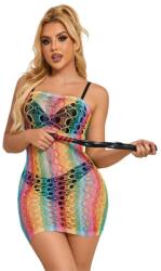 Subblime Dresses Subblime - 952365 Szivárványos Csupasz Vállú Halászháló Ruha Egy Méretben (d-241385)