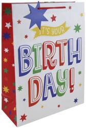 Eurowrap ajándéktasak (33x45, 5x15 cm) Happy Birthday feliratos (5) (35362-1WC)