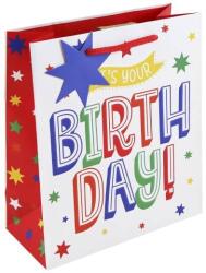 Eurowrap ajándéktasak (21, 5x25x10 cm) Happy Birthday feliratos (5) (35362-3C)