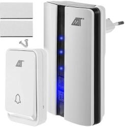 SMARTECH Sonerie Wireless Fara Fir, 3 Trepte de Volum, 51 Sunete, Mod Silentios, Raza 15Metri, IP44, Alb