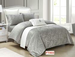 Primavara Lenjerie de pat Jacquard Lux, 4 piese, cearceaf cu elastic, cod FTX03 Lenjerie de pat