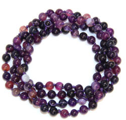 Colier din Agata Colorata Violet Rotunda 8x8 mm