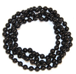  Colier Onix Negru Natural rotund 8x8 mm negru intens pentru eleganta clasica si cadou cu semnificatie 1 buc