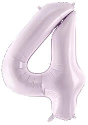 PartyDeco S. r. o 4. szám, világos lila, fólia lufi, 72 cm