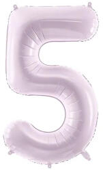 PartyDeco S. r. o 5. szám, világos lila, fólia lufi, 72 cm
