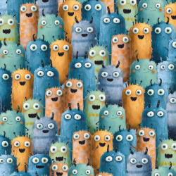 Takoy Szabadidő anyag/Futter Milano 150cm színes szörnyecskék