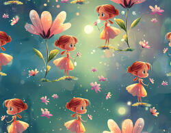 Takoy Jersey anyag Milano vöröshajú lány egy nagy virág alatt 150cm