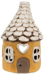 Clayre & Eef Candela Casuta ceramica galbena bej 11x17 cm (6CE1874)