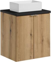 Comad Set dulap Comad Nova Oak NOVA OAK A 82-50-2D, lavoar Comad Gaja UN-GAJA35-SW 78570A(35), NOVA BLACK B 89-50 (SETNOABBLACK50CMDUNGAJA35SW)