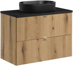 Comad Set dulap Comad Nova Oak NOVA OAK A 82-80-2S, lavoar Comad Beyond BEYOND 5 BLACK ( E-6564 ), NOVA BLACK B 89-80 (SETNOABBLACK80CMSUNBEYOND5BM)
