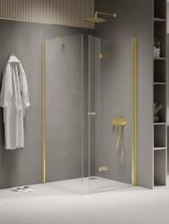 NEW TRENDY New Soleo Light Gold cabină de duș 90x80 cm dreptunghiular auriu luciu/sticlă transparentă K-1932 (K1932)