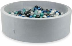  Világosszürke velvet labdamedence 130x40 cm