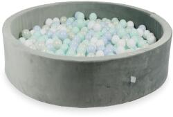  Szürke velvet labdamedence 130x30 cm